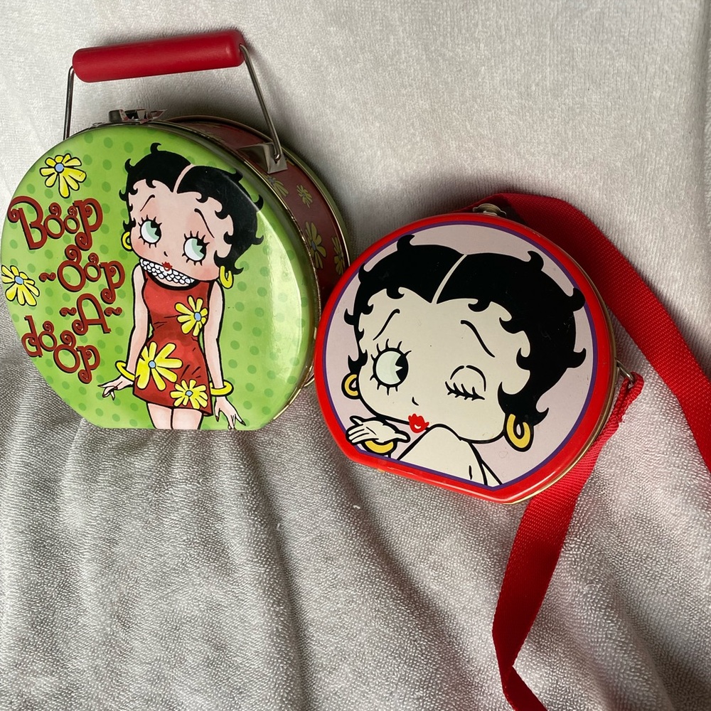 Betty Boop (set of 2) Vintage metal lunch boxes